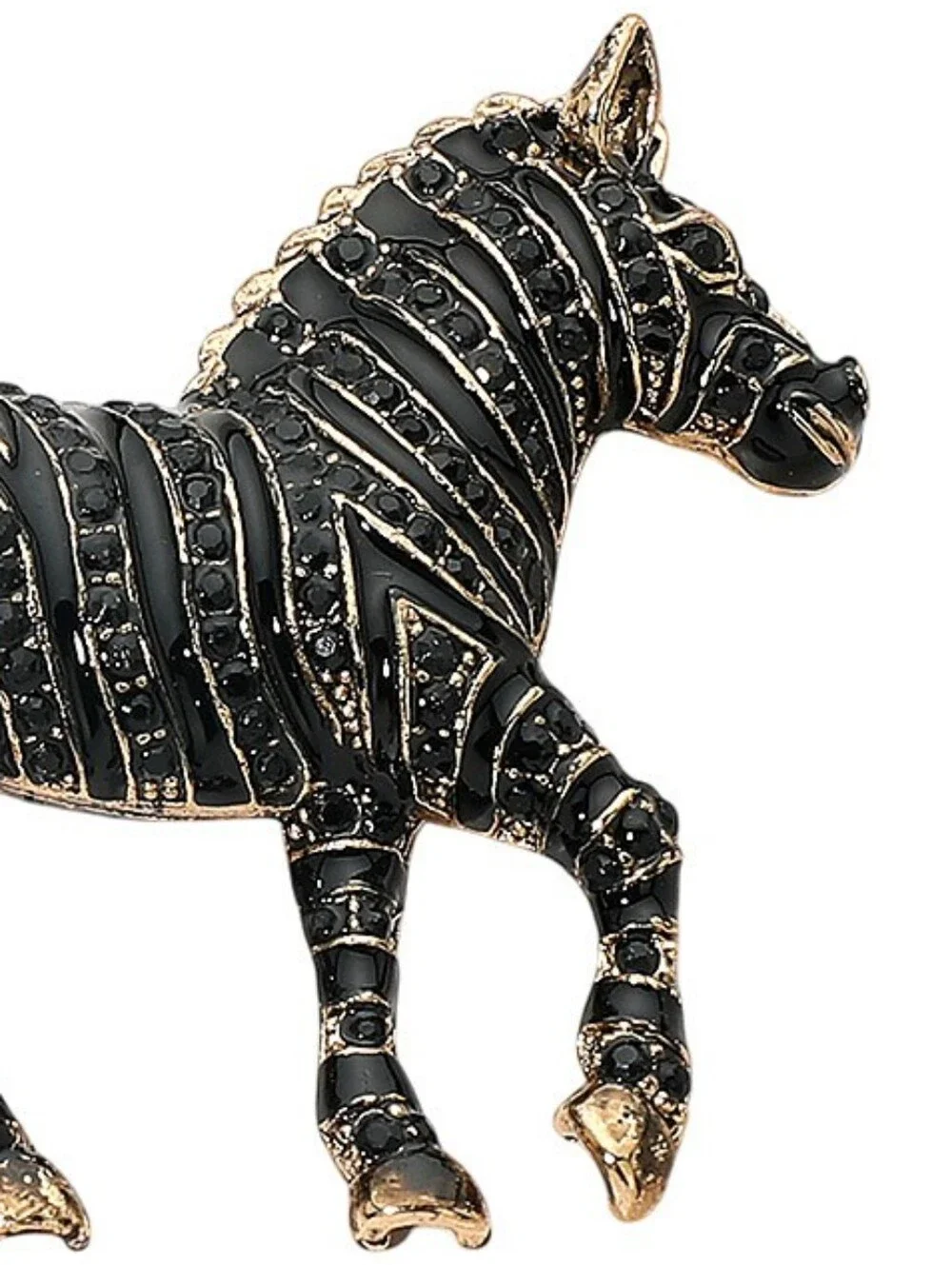 Hematite Zebra Rhinestone Crystal Bling 2.25